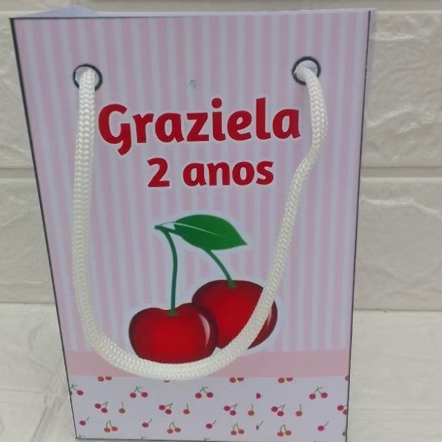 Sacolinhas Personalizadas Cerejinha |Lembrancinhas Surpresa |Festa Infantil