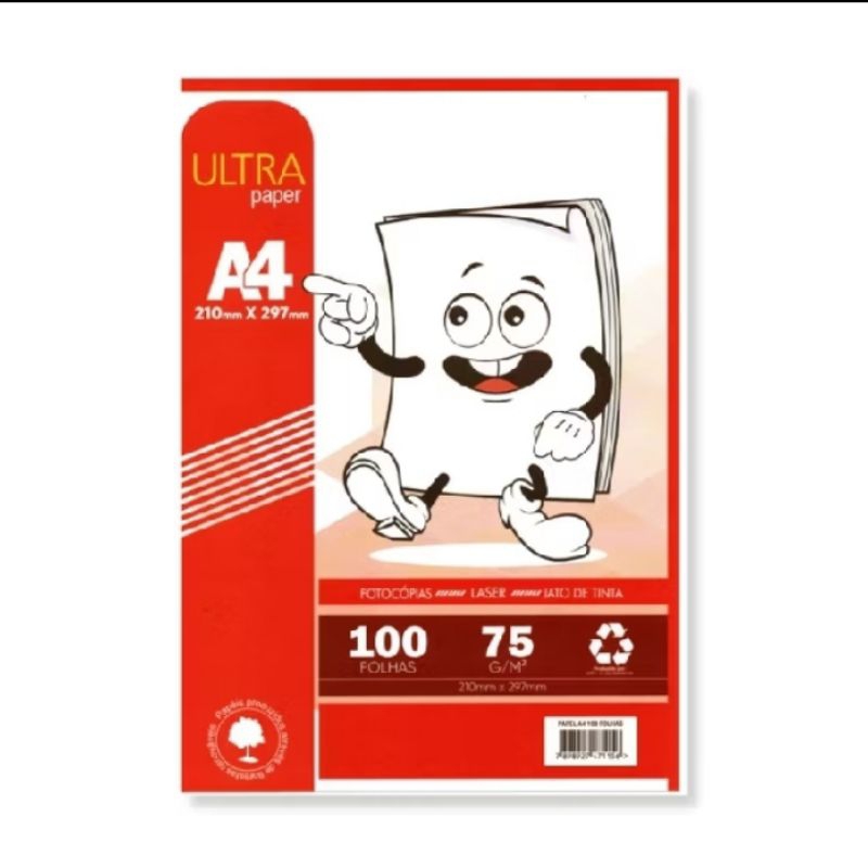 Detalhes do Papel sulfite A4 branco 75g ultra paper folha de sufite