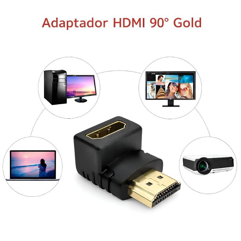 Conector HDMI Macho para HDMI Fêmea Resolução Suportada3840×2160