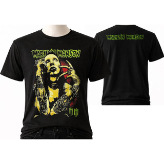 Camiseta Marilyn Manson – Camisa Banda Metal Rock Gótica Estampa Alta Qualidade 100% Algodão