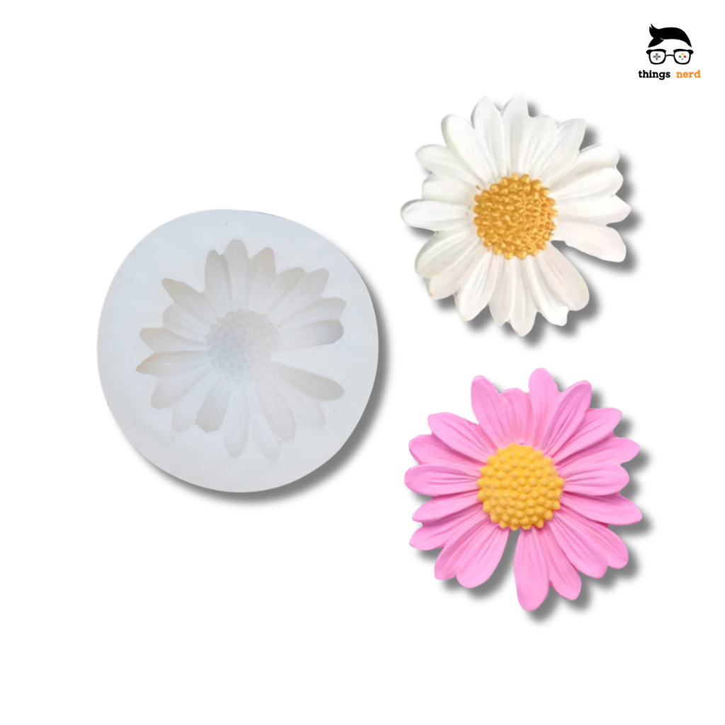 Molde Silicone Flor Margarida Para Sabonete Artesanal Resina Vela Biscuit Moldes 3D Vela Gesso Artes