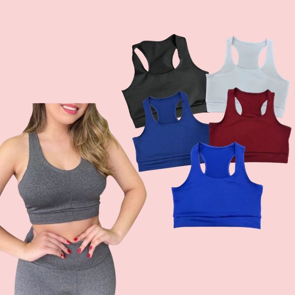 Kit 3 Top Fitness Academia Treino Malhação Roupas Femininas para Malhar Suplex Moda Academia