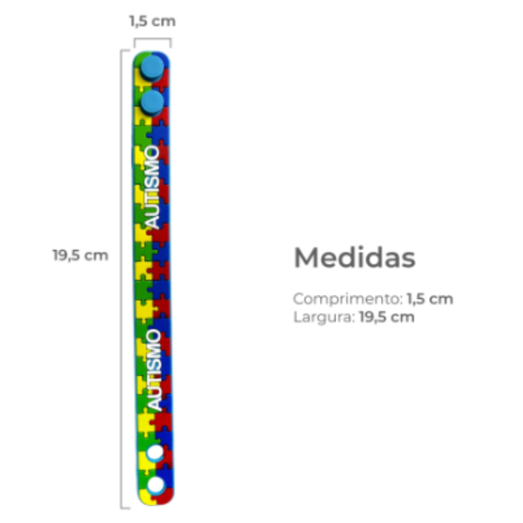 Pulseira De Identificação Autista Silicone Infantil Autismo