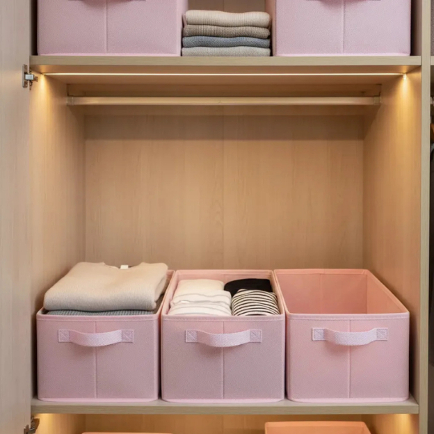 Organizador De Gaveta Roupa Íntima Rosa Caixa Organizadora Rosa 14cm x 15cm x 28 cm