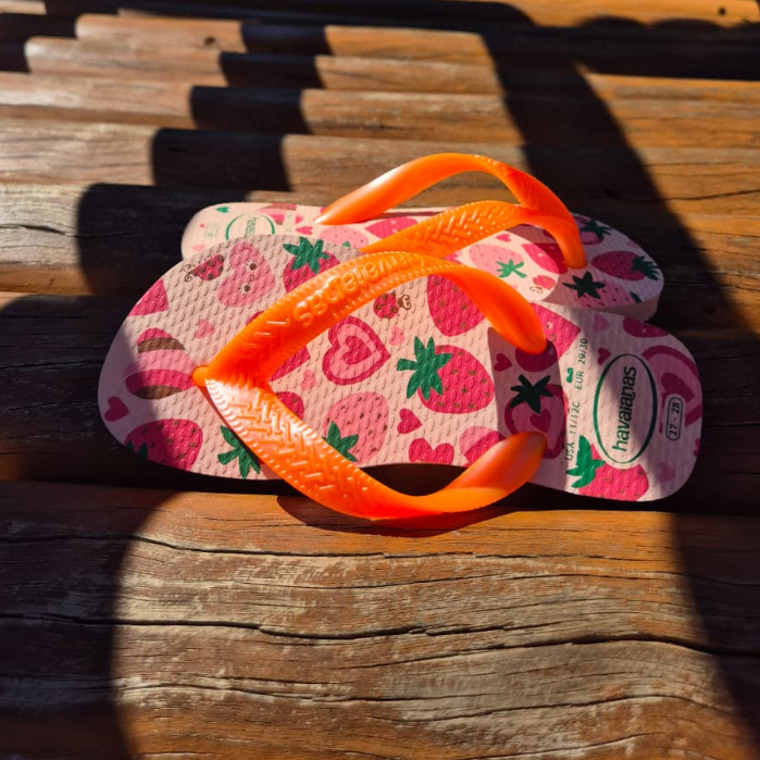 Chinelo Feminino Havaianas Infantil Flores RosaConfete