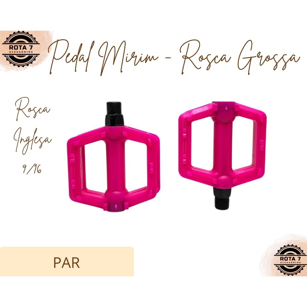 PAR Pedal Mirim Rosa Aro 14 16 20 ROSCA GROSSA Inglesa 9/16 Bicicleta Infantil Bike - HP
