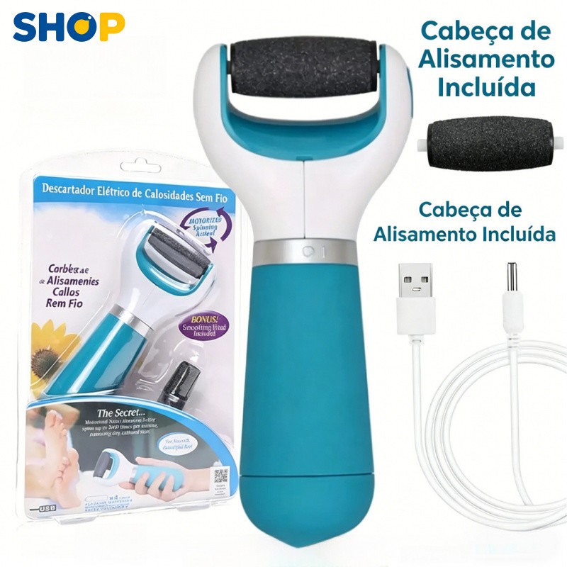Removedor de Calosidade Elétrico Portátil 🦶 Lixadeira Recarregável, Suaviza e Clareia Pés com Agilidade! E8