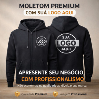 BLUSA MOLETOM ZIPER PERSONALIZADO MASCULINO E FEMNINO BOLSO CASACO UNISSEX COM SUA MARCA