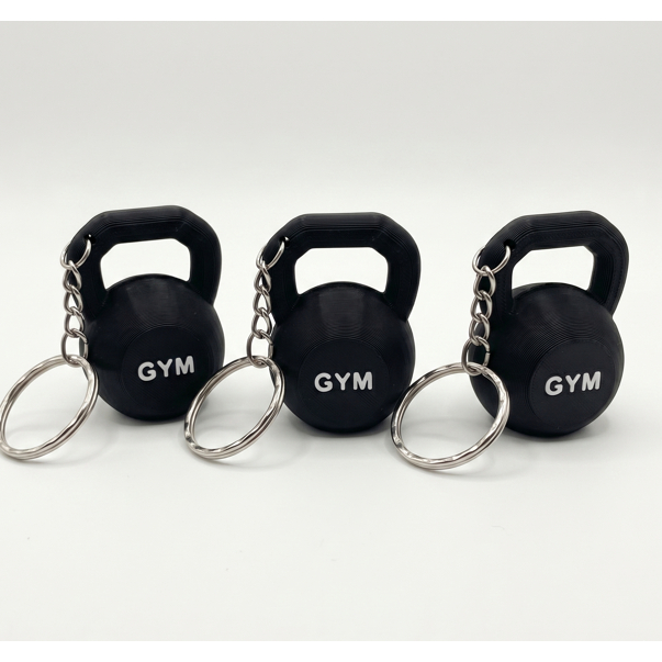 Kit Chaveiros Gym - Kettlebell GYM, 20KG Rosa, Anilha 20kg e Haltere Rosa