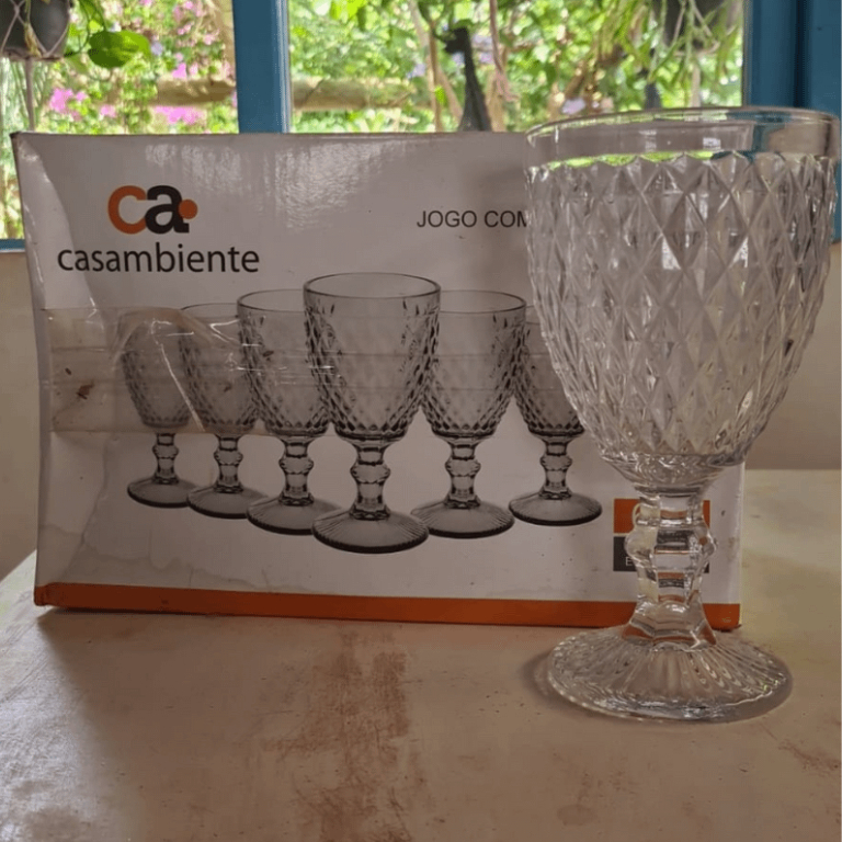 Jogo 6 Taças 300ml Bico De Abacaxi Transparente Casambiente