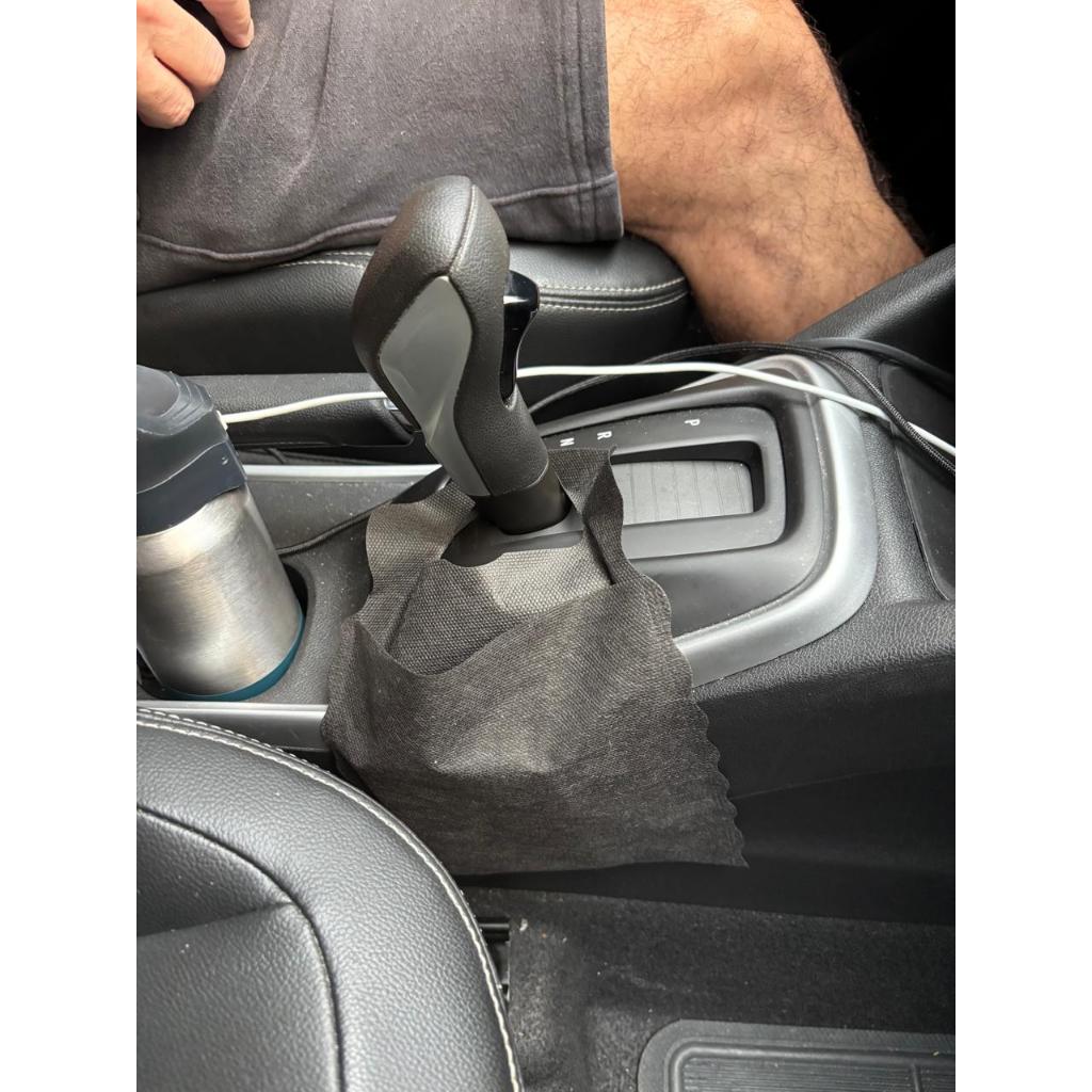 200 Lixeiras Para Carro Lixocar Step Sacolinha De Câmbio TNT Resistente Lisa Sem Logo Cor Preto