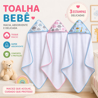 Toalha de banho para bebê Toalha de Banho infantil 70x70 cm Menina Menino Capuz
