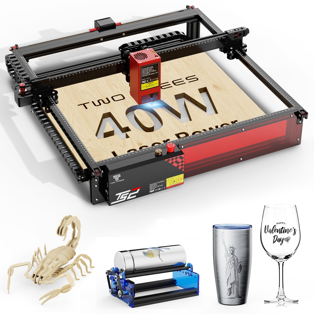 Cortadora e gravadora a laser TS2 40W Máquina de gravação CNC de alta velocidade