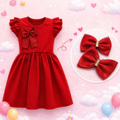 Vestido Infantil Menina 2 ao 8 anos Algodão Premium Festa Natal Cores Toque Macio Suave Princesa .