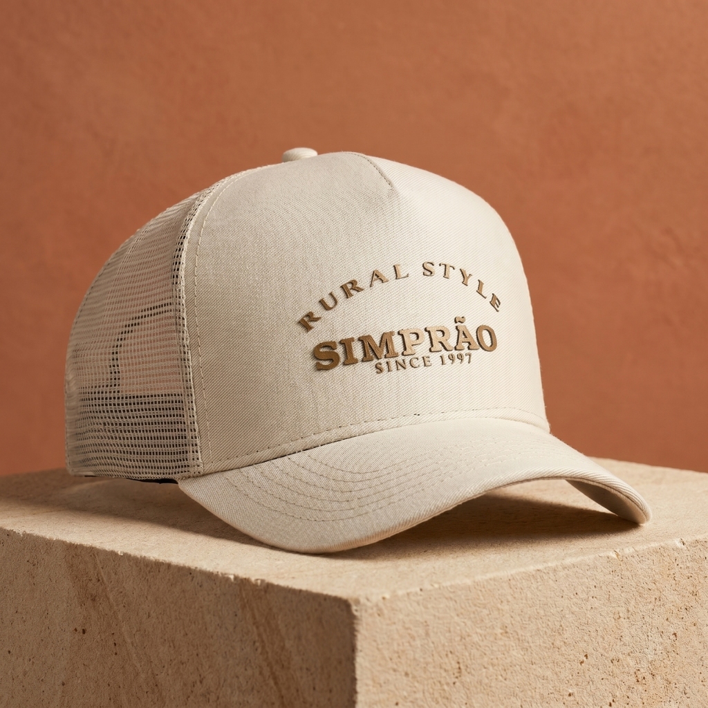 Boné Simprão Farm Coutry Redinha Original Trucker Country Rural Original Aba Curva Telinha Ajustável Premium