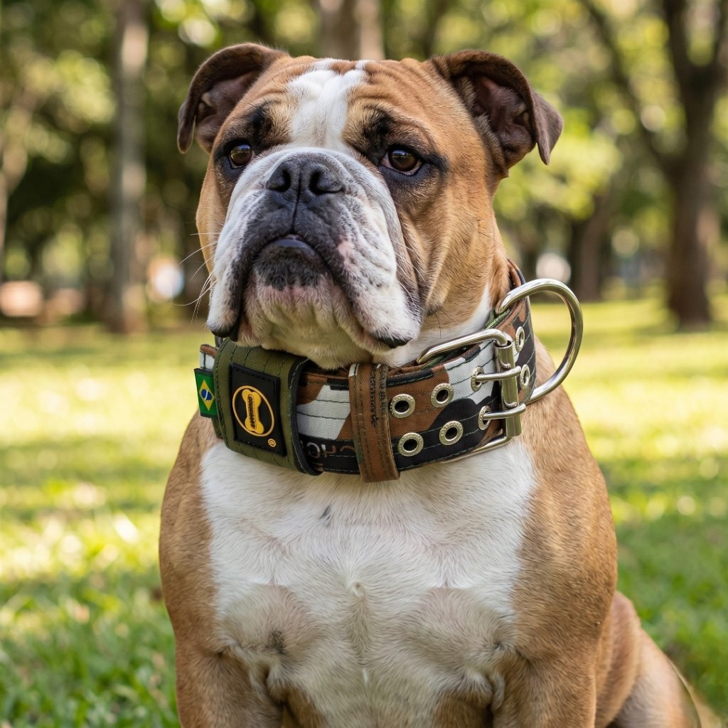 Coleira Grande Estampa Camuflada Camuflada Pitbull Dalmata Bulldogue Dobermann Rottweiler Cane Corso