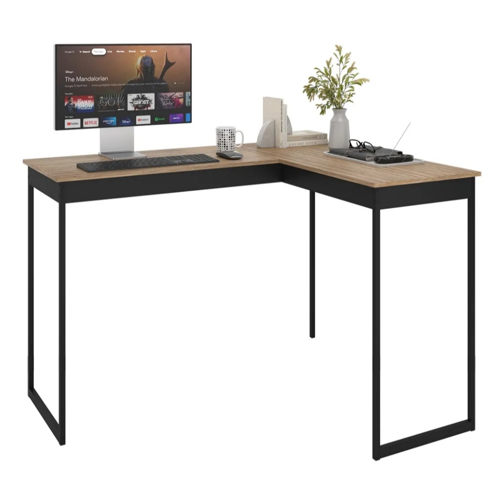 Escrivaninha em L 110cm Mesa Home Office Gamer Escritório Grande Barato Oferta