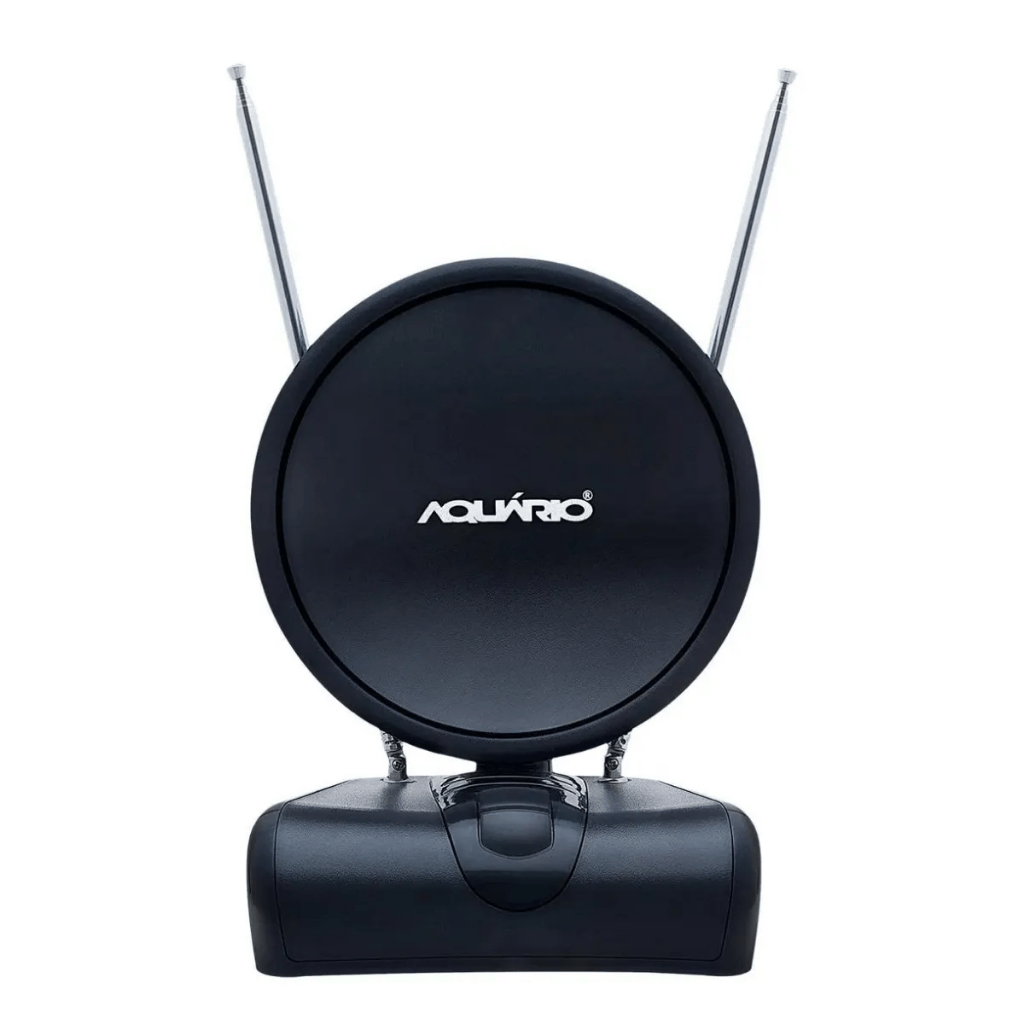 Antena Digital Interna Aquário TV-500 HDTV UHF VHF FM 4K Cabo 1,5m – Sinal HD Para Cidades Próximas a Torres