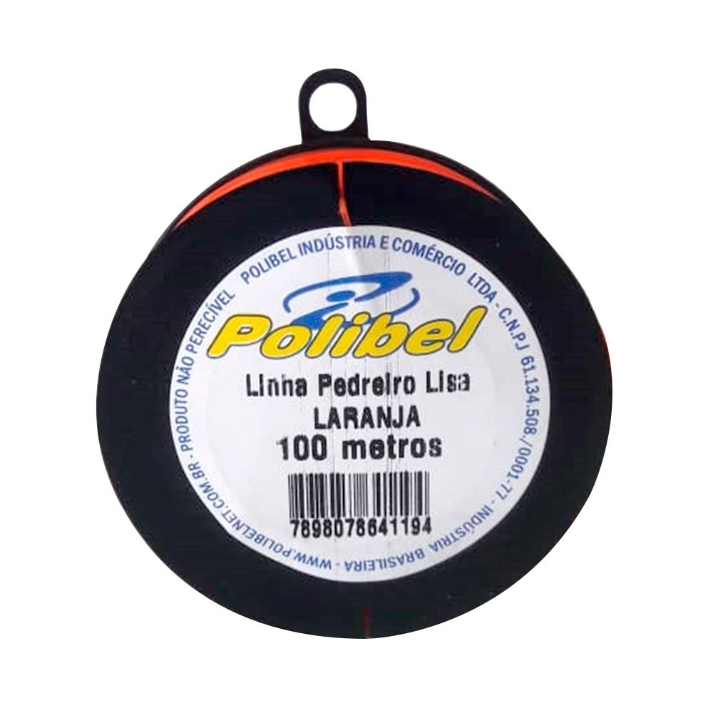 Carretel Linha de Pedreiro Polibel 100m | Linha Lisa Laranja | Construção e Marcação de Obras