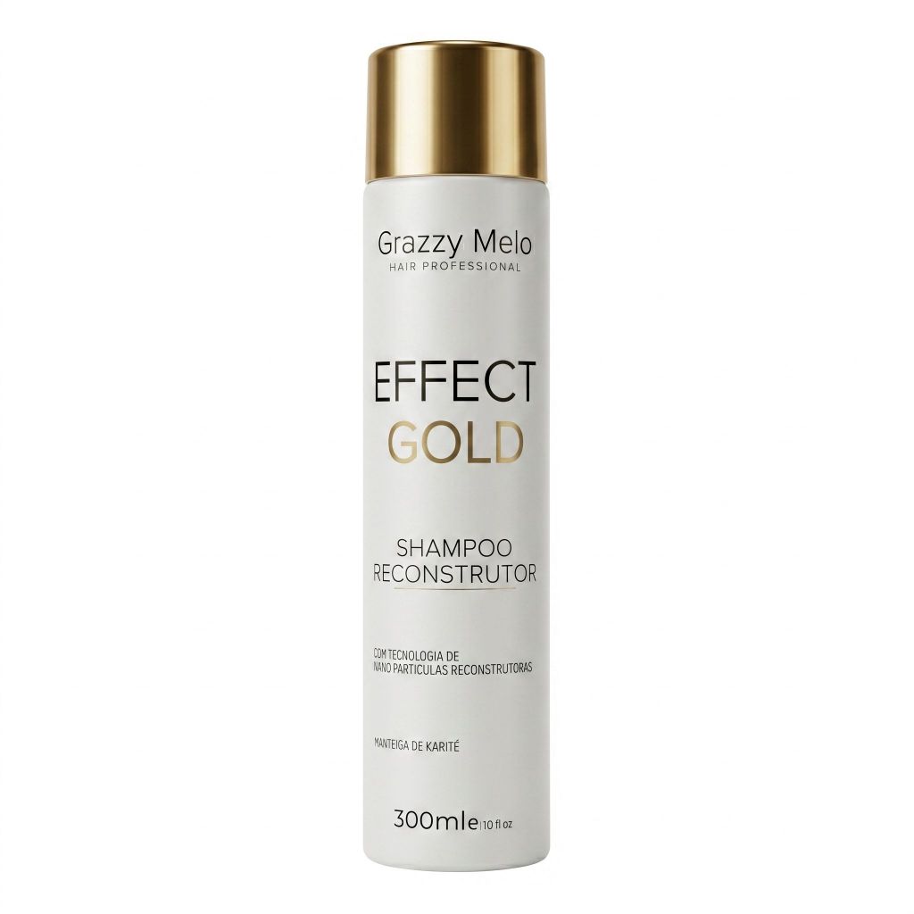 Shampoo Reconstrutor Effect Gold Grazzy Melo 300ml Limpeza e Tratamento Anti-Frizz - Promoção !