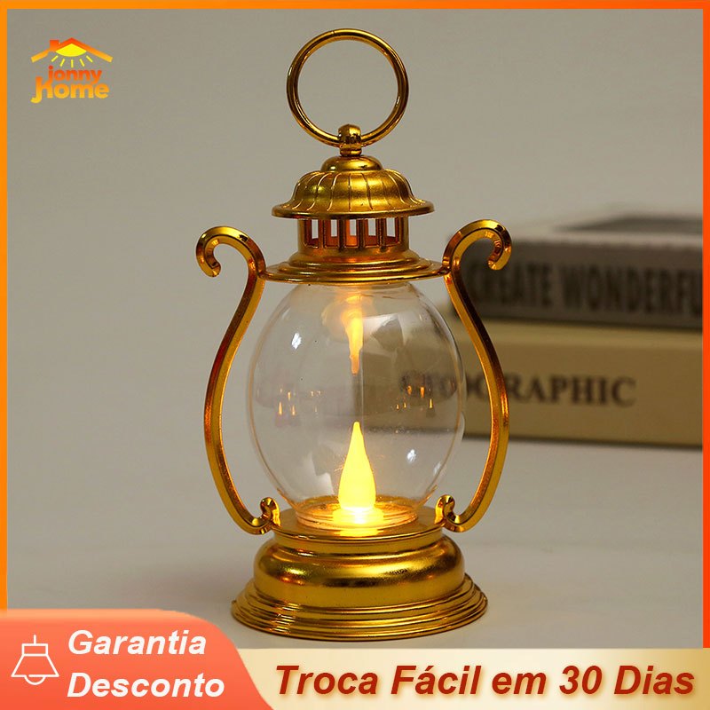 Mini Lampião Lanterna Led Luminária Enfeite Antiga Lembrancinha Decorativa Festas Eventos