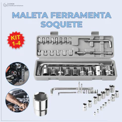 Conjunto de Ferramentas de Soquete Completo 27 Peças 8mm 21mm