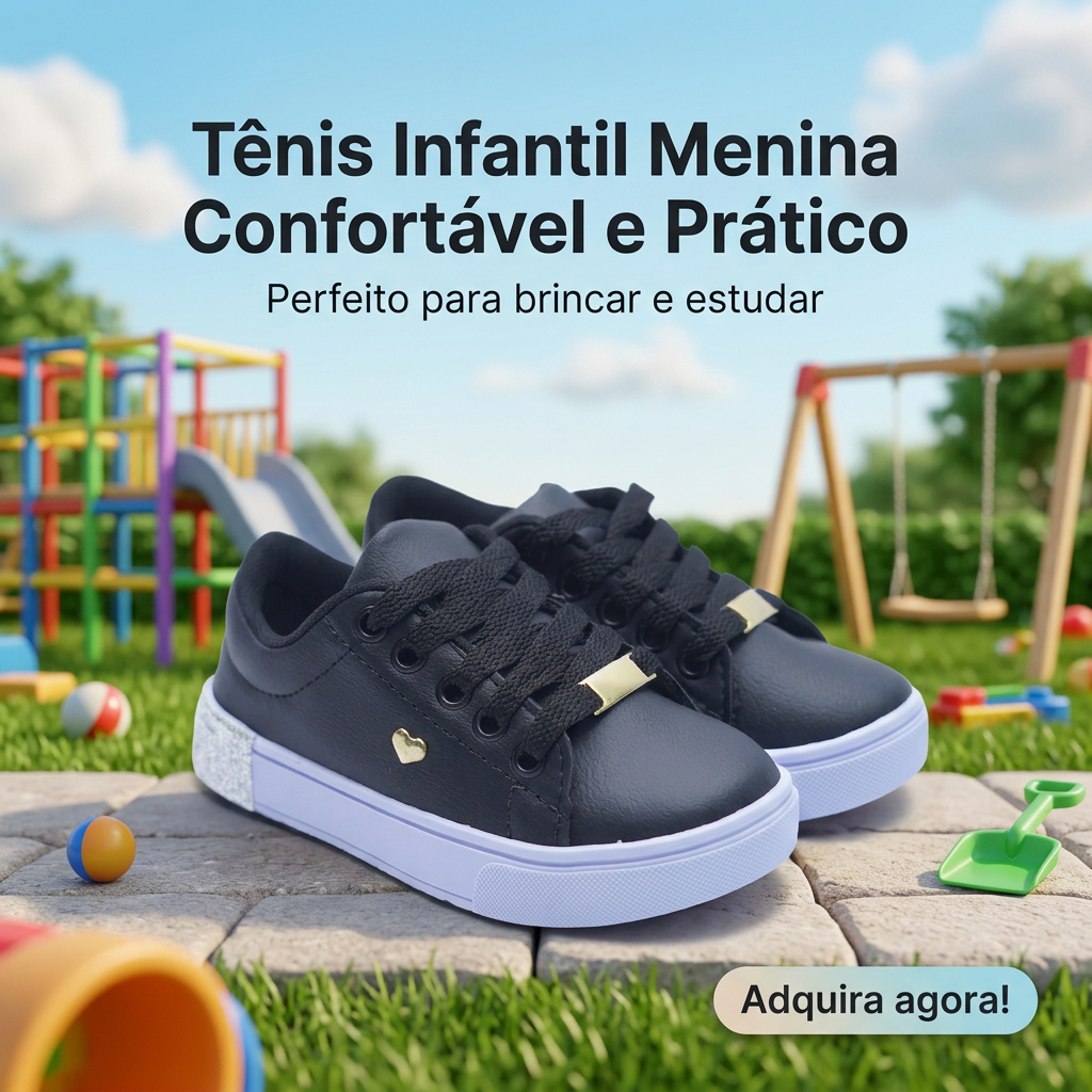 Tênis Preto Menina Casual | Conforto e Estilo Para Volta as Aulas Do 25 ao 36 | COMPRE AGORA!