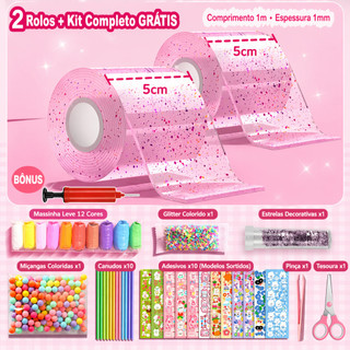 Fita Nano Tape Bubbles Balloon Magica Kit 2 Fitas Completo