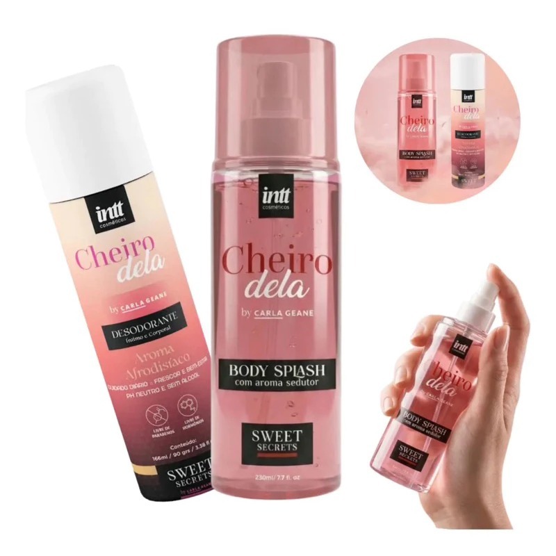 Kit Cheiro Dela Intt - Body Splash + Desodorante - Sweet Secrets