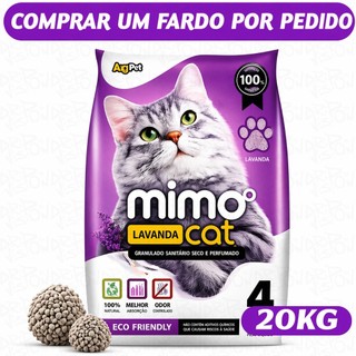 Kit 5 Areia Sanitária para Gato Mimo Cat 4kg Premium Controle de Odor Alta Absorção Lavanda