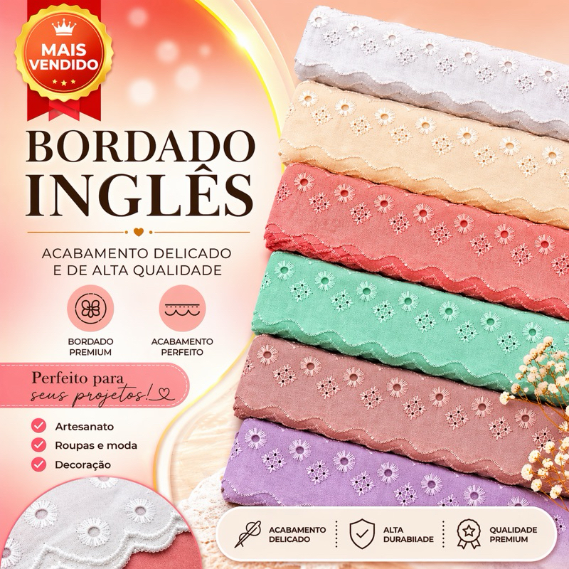 Bordado Inglês CTB 134 5cm c/13.7 Metros