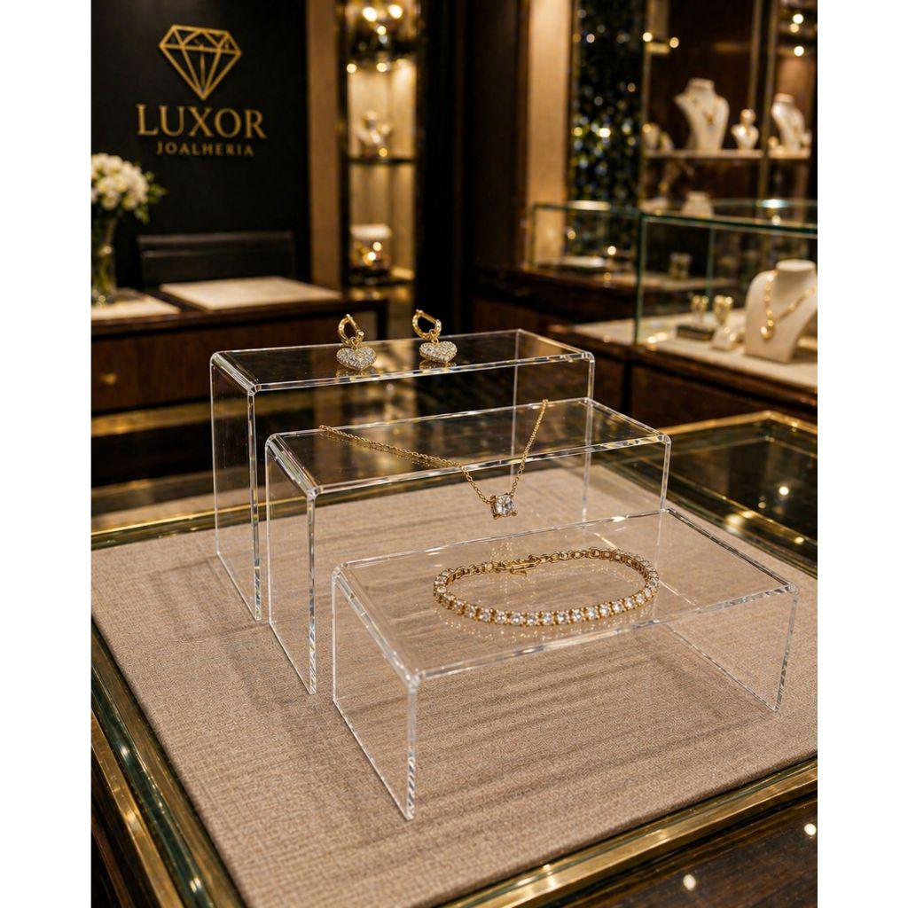 Kit Expositor Transparente Acrílico para Vitrine e Balcão Loja