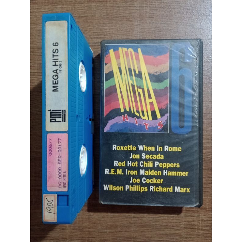 Fita VHS Mega Hits 6 1992 Roxette Iron Maiden Red Hot Joe Cocker