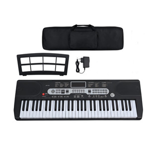 Piano de 61 teclas para iniciantes, piano elétrico sensível ao toque para iniciantes, teclado portátil, com suporte para