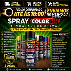 Tinta Spray Automotivo Colorgin 300ml diversas cores verniz Primer seladora plástico
