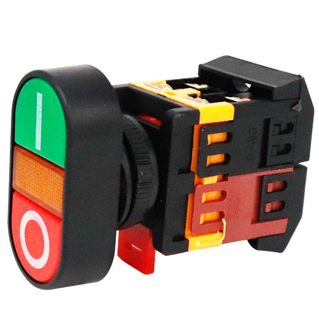 Botão de comando com luz industrial liga /desliga verde vermelho