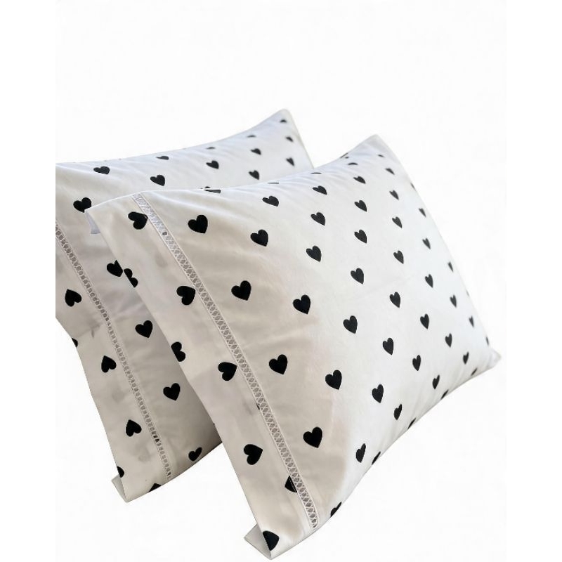 fronha estampada ponto palito/ kit 2 pçs