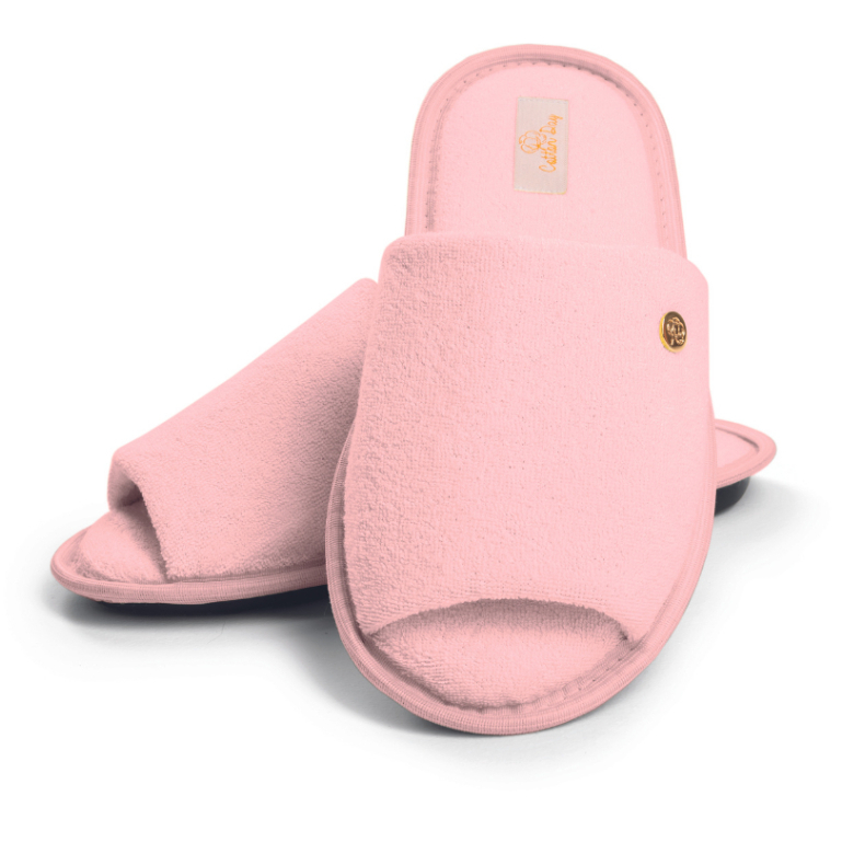 Pantufa Chinelo de Quarto Feminino Confortável e Macia Atoalhada com solado Antiderrapante Bia
