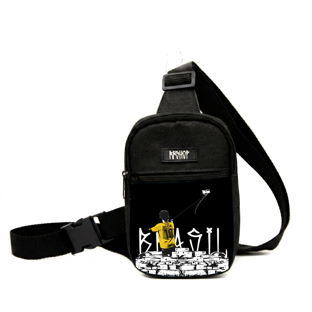 Shoulder Bag Brasil Favela Streetwear Pochete Transversal RFSHOP — imagem 2 de 2