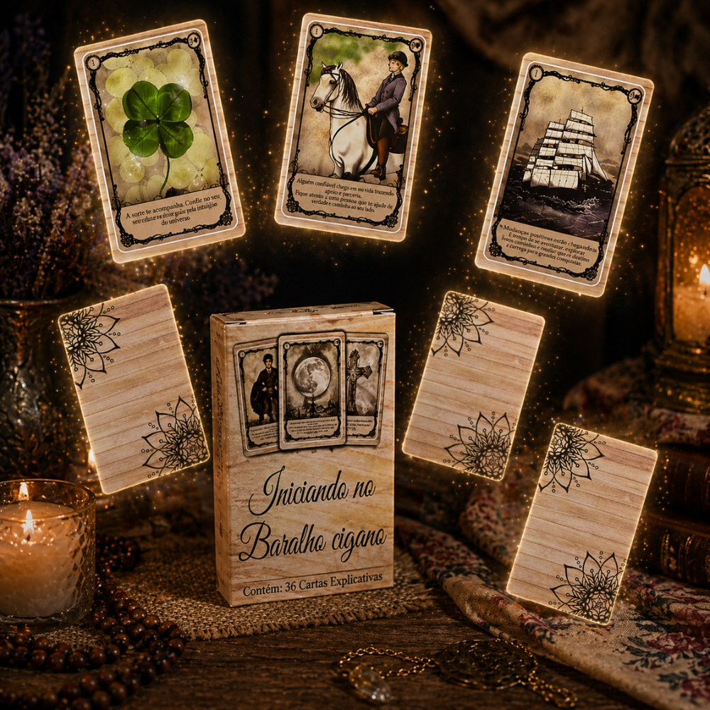 Baralho Tarot Iniciando no Baralho Cigano 36 Cartas Com Significados Qualidade Premium Plastificado