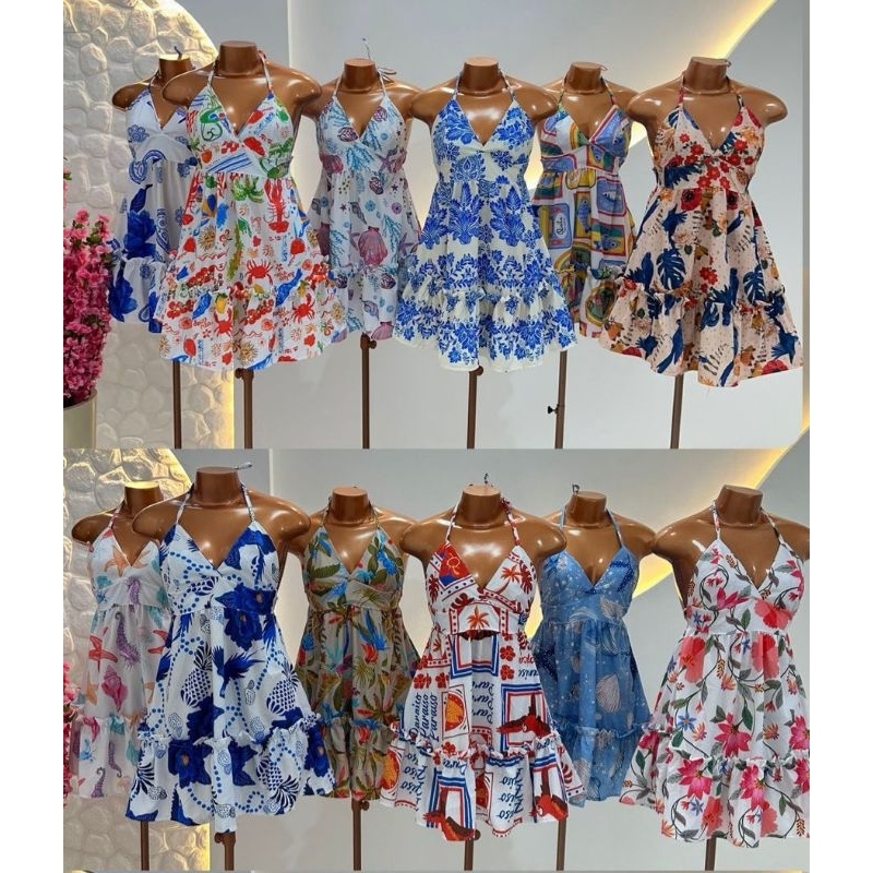 Vestido Bonequinha Feminino Curto em Crepe - Modelo Frente Única