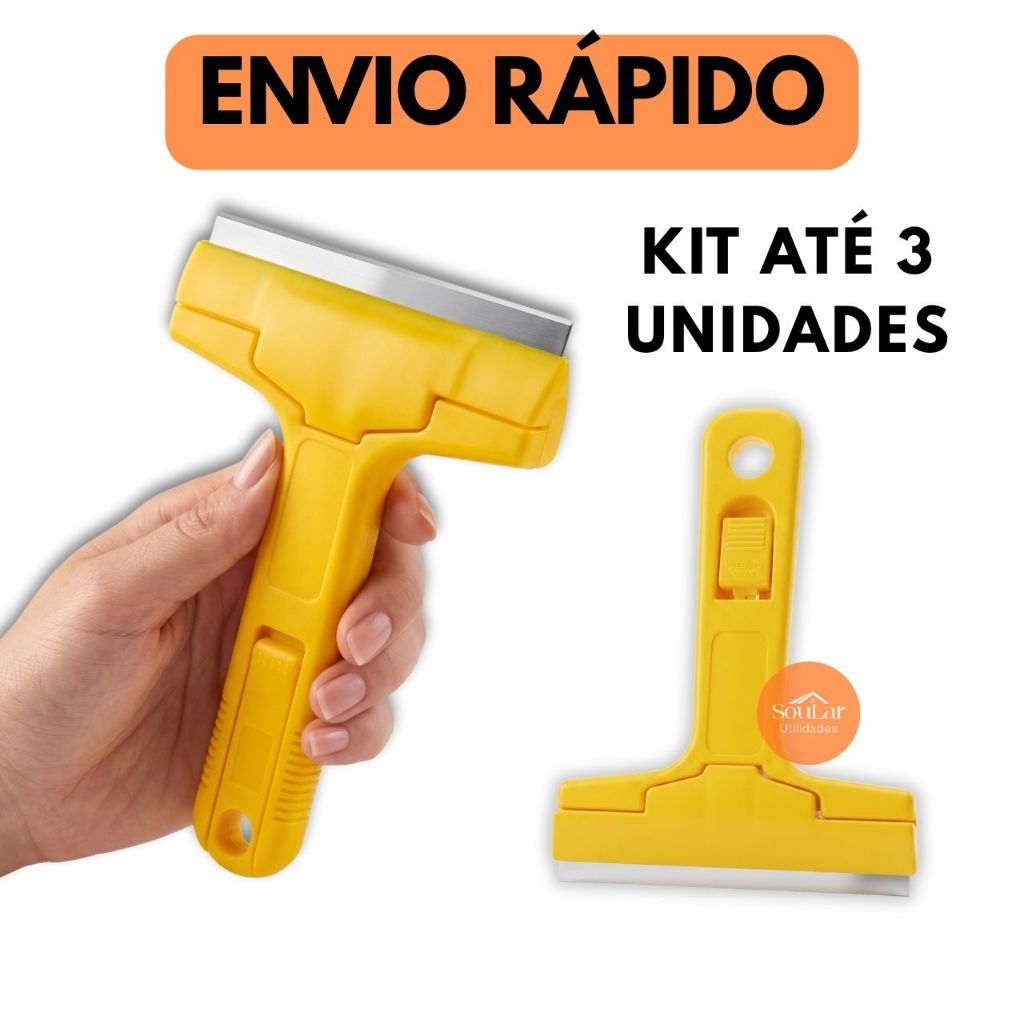 Raspador Multiuso Removedor de Sujeira Adesivos para Vidro Fogão Piso Azulejo Carro Casa Limpeza