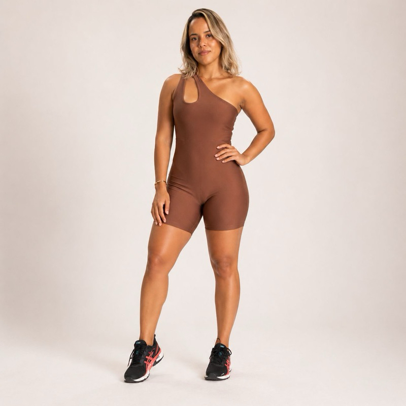 Macaquinho Fitness Feminino Academia Suplex Modelador Zero Transparência Treino e Academia