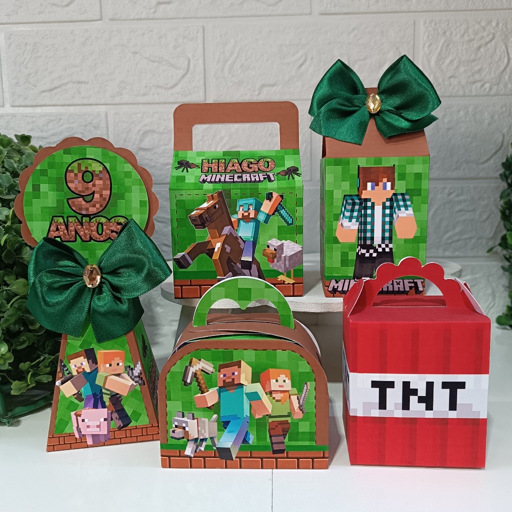 Kit Personalizados Minecraft / Lembrancinha / Aniversário/ caixinhas festa