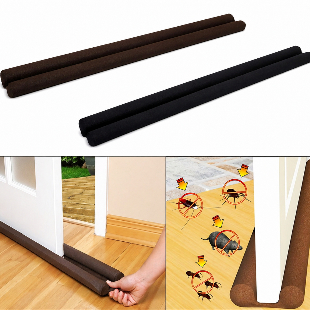 Veda Porta Duplo  90 cm Kit C/2  Ajustável Protetor de Porta Contra Insetos e Animais Peçonhentos