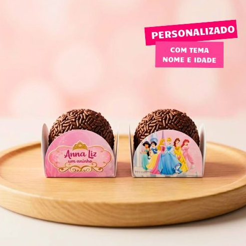 FORMINHA DE DOCES PRINCESAS PERSONALIZADA COM NOME E IDADE/LEMBRANCINHA DE FESTA/ANIVERSÁRIO/DECORAÇÃO