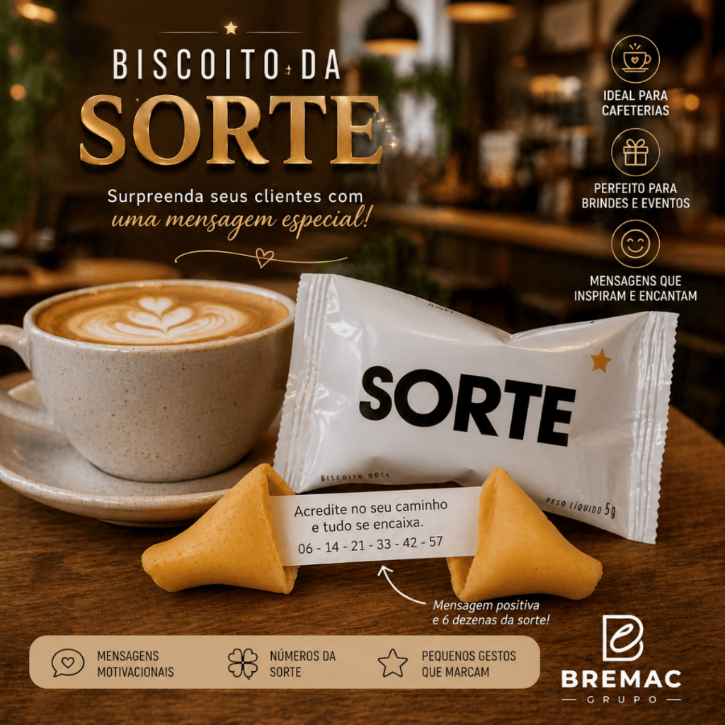 Biscoito da SORTE - Embalgagem SORTE, lembrancinha brindes, jantares, casamentos, aniversarios