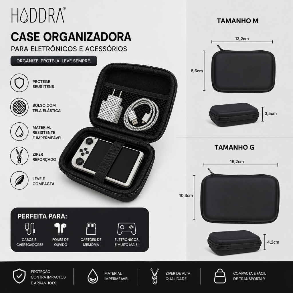 Case Estojo Organizador De Couro Sintético Case P/Organizar Acessórios Pendrive/Fone/acessórios
