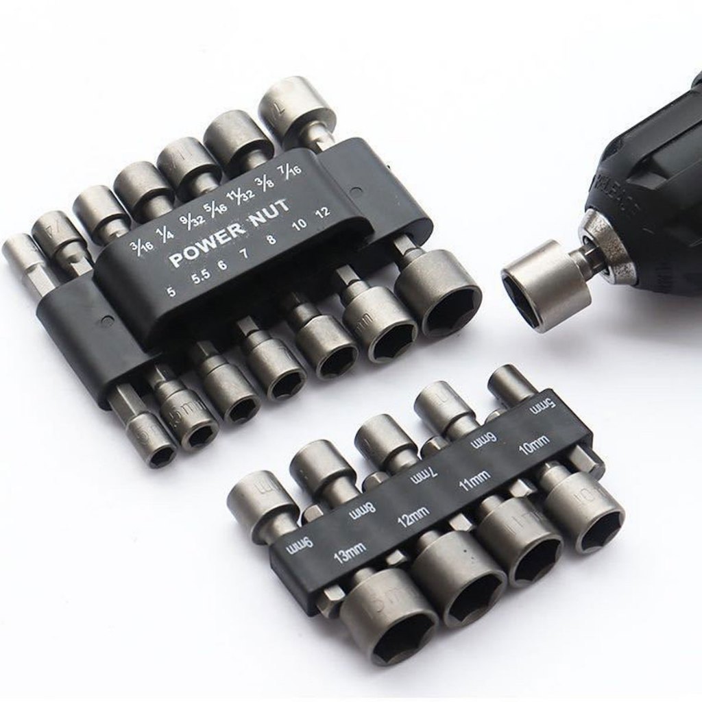 9/14 peças jogo de soquete para parafusadeira 5 A 13mm kit de bits sextavado