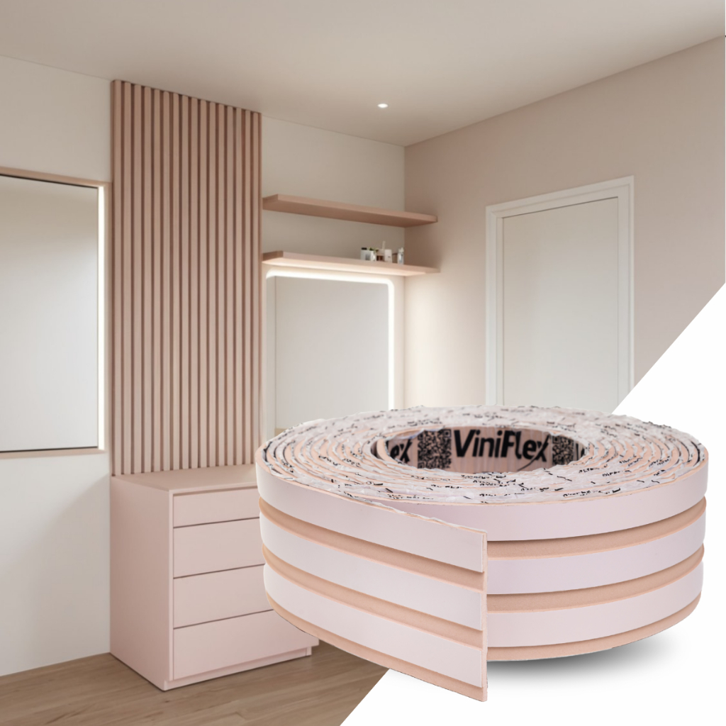 Painel Ripado Autocolante Rosa EVA Flexivel Laminado Premium 10cm Rolo com 2,5m e 5m Adesivo Decorativo Fácil Instalar